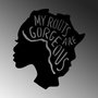 Wallity My Roots Are Gorgeous - 444 Escultura de Pared de Metal Negro
